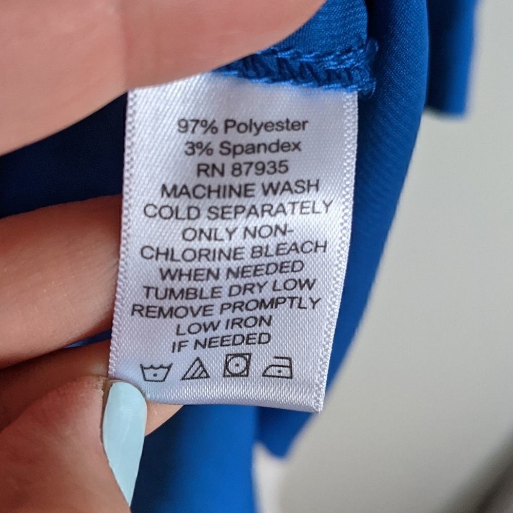 (Susan Graver) Blue Tunic Blouse 4 - Picture 8 of 10